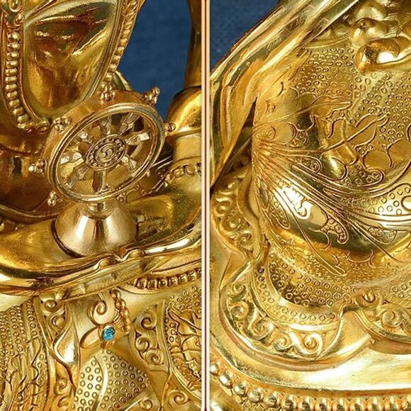 VAIROCANA BUDDHA EXQUISITE 8.5 INCH STATUE-Tibetan-4 Faces-Handmade Copper Metal - Picture 8 of 16